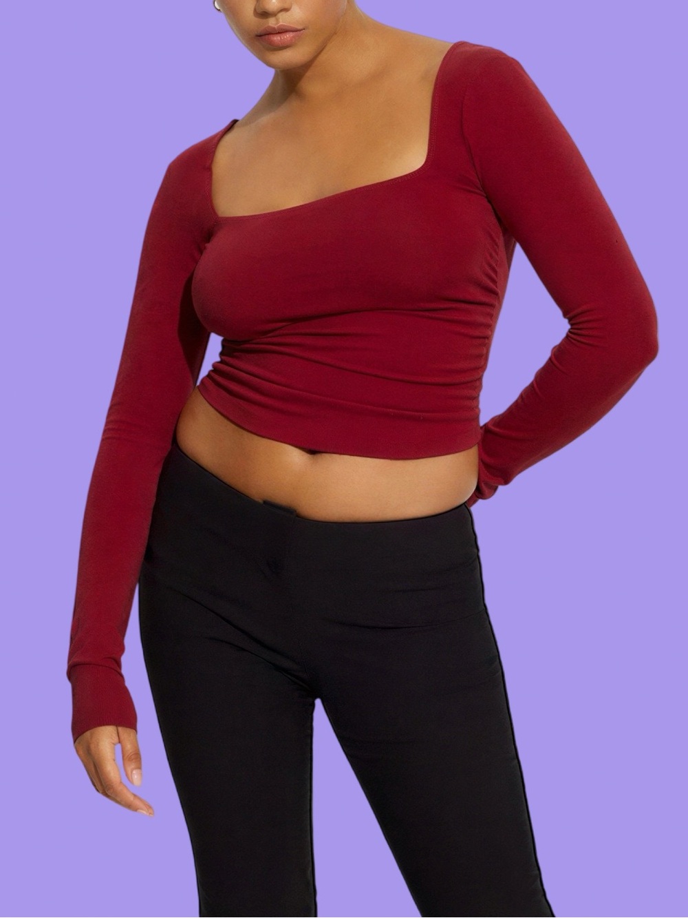 4/45$ NWT Dark Red Long Sleeves Top | Garage
